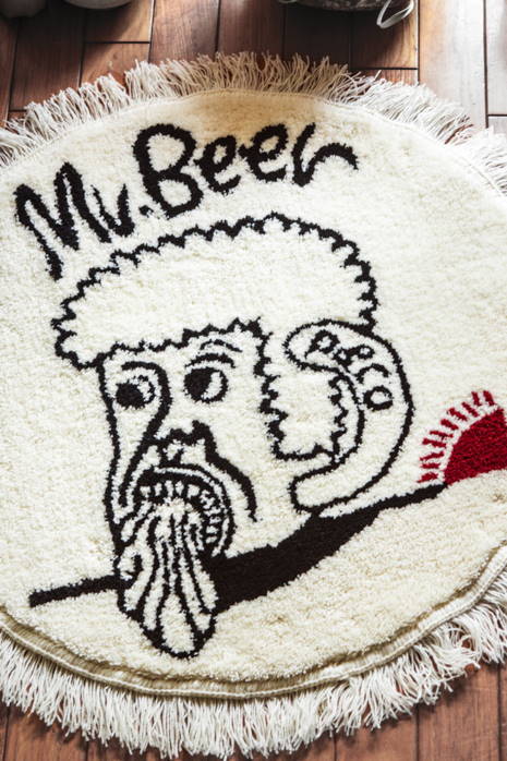 ラグ・カーペット peanuts&co Mr BEER HAND MADE RUG PEANUTS & Co.×Scum boy tattoo ORIFINAL HANDMADE RUG Mr. BEER