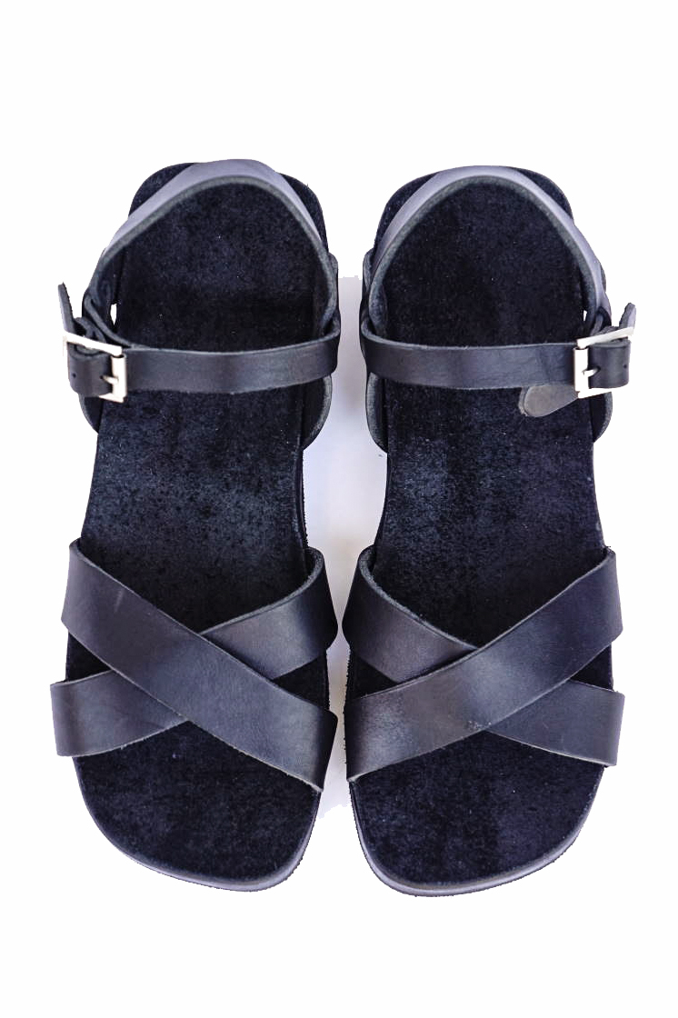 CLINCH Cross SANDAL Black Smooth