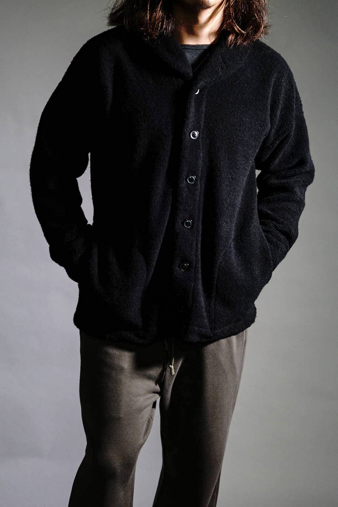 Django Atour classic farmers woolpile jacket / black B.S.W. market