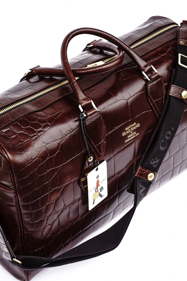 GLAD HAND×PORTER GH BAGGAGE BOSTON BAG CROCOLIKE BROWN "Large" B.S.W