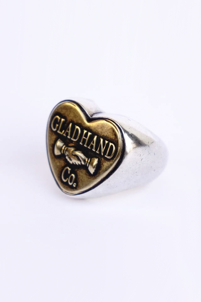 GLAD HAND. BUTTON RING "HEART" LARGE MADE IN U.S.A.