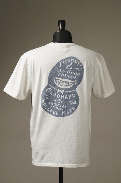 Peanuts&Co. × GLAD HAND "Mr,SMILEY - S/S T-SHIRTS" WHITE