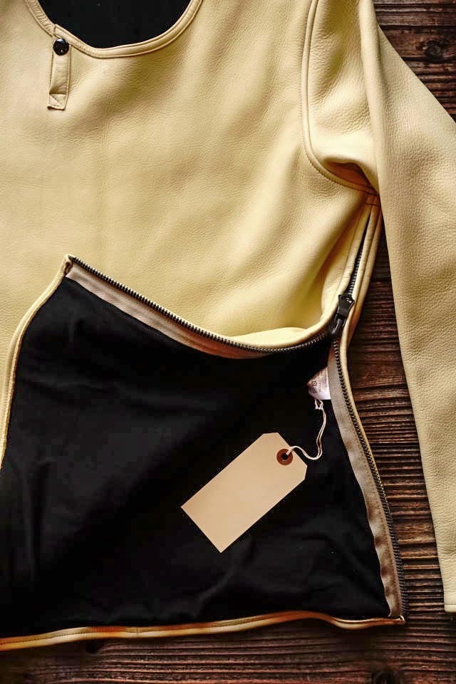 BAA COSTUME MFG. "MOLT" DEERSKIN LONG SLEEVE TEE CREAM