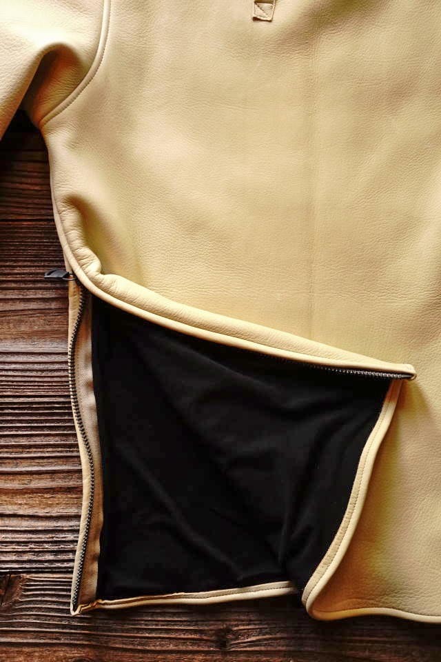 BAA COSTUME MFG. "MOLT" DEERSKIN LONG SLEEVE TEE CREAM