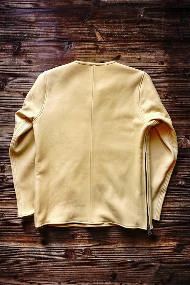 BAA COSTUME MFG. "MOLT" DEERSKIN LONG SLEEVE TEE CREAM