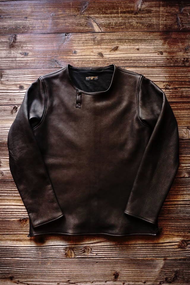 BAA COSTUME MFG. "MOLT" DEERSKIN LONG SLEEVE TEE BLACK