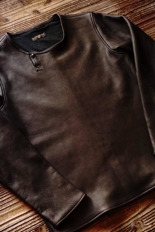 BAA COSTUME MFG. "MOLT" DEERSKIN LONG SLEEVE TEE BLACK