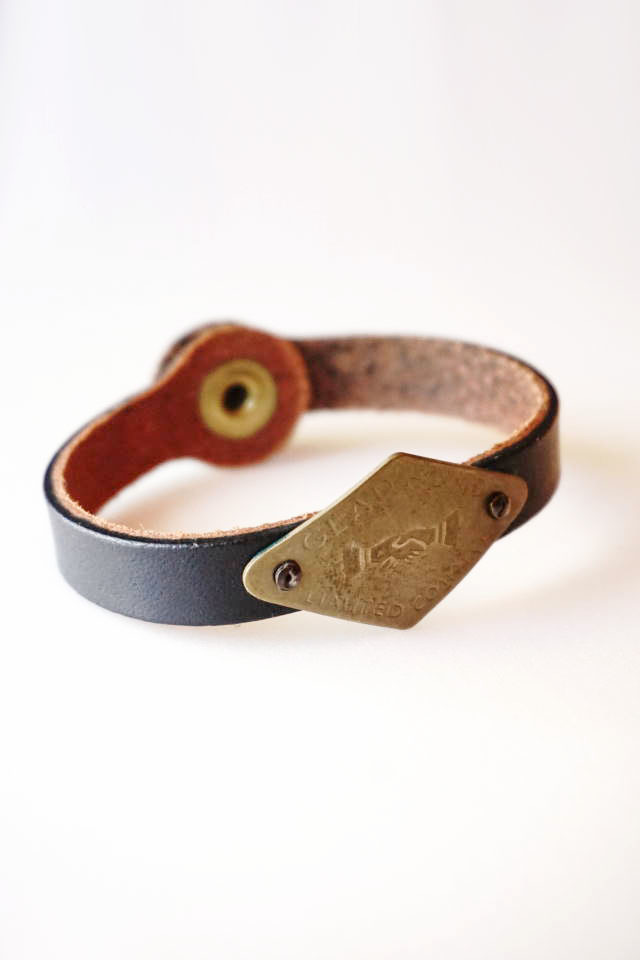 GLAD HAND GH TAG - NARROW BRACELET "SHAKE HAND" BLACK