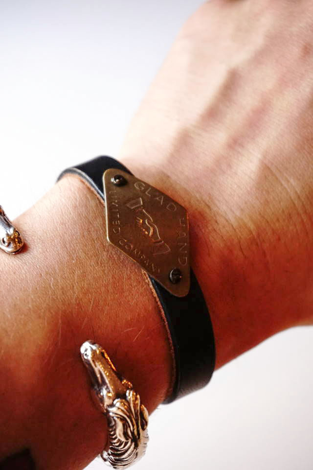 GLAD HAND GH TAG - NARROW BRACELET "SHAKE HAND" BLACK