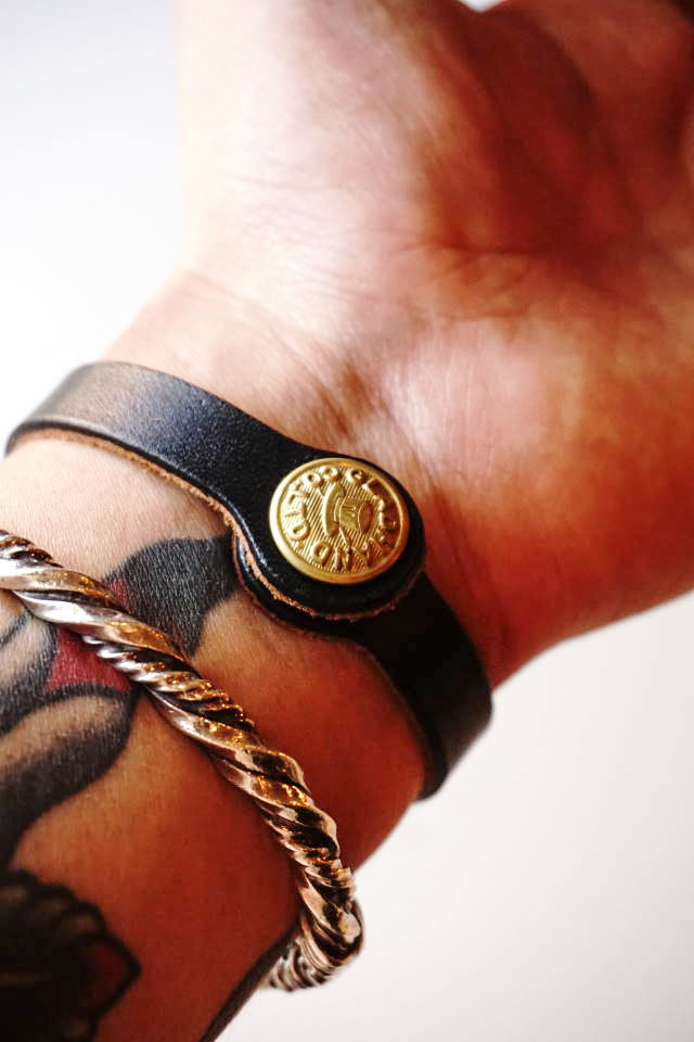 GLAD HAND GH TAG - NARROW BRACELET "SHAKE HAND" BLACK