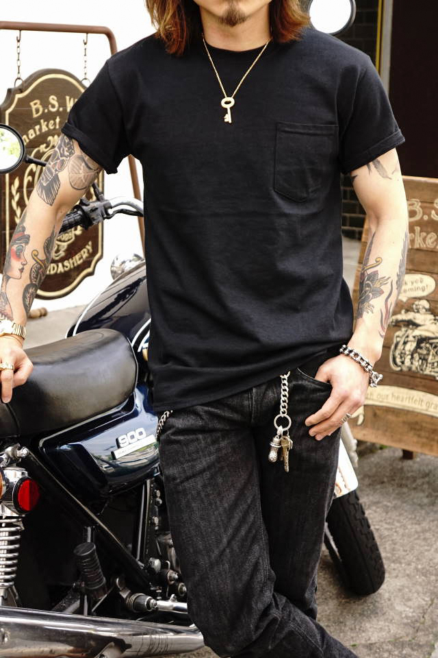 BAA COSTUME MFG. "ZEBRA BACK" POCKET TEE BLK/PUR