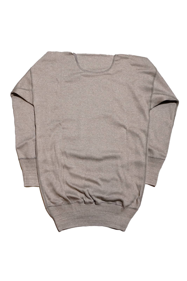 Olde Homesteader “Henley Neck Longsleeve” – Swedenish Army Rib – Mottled Grey