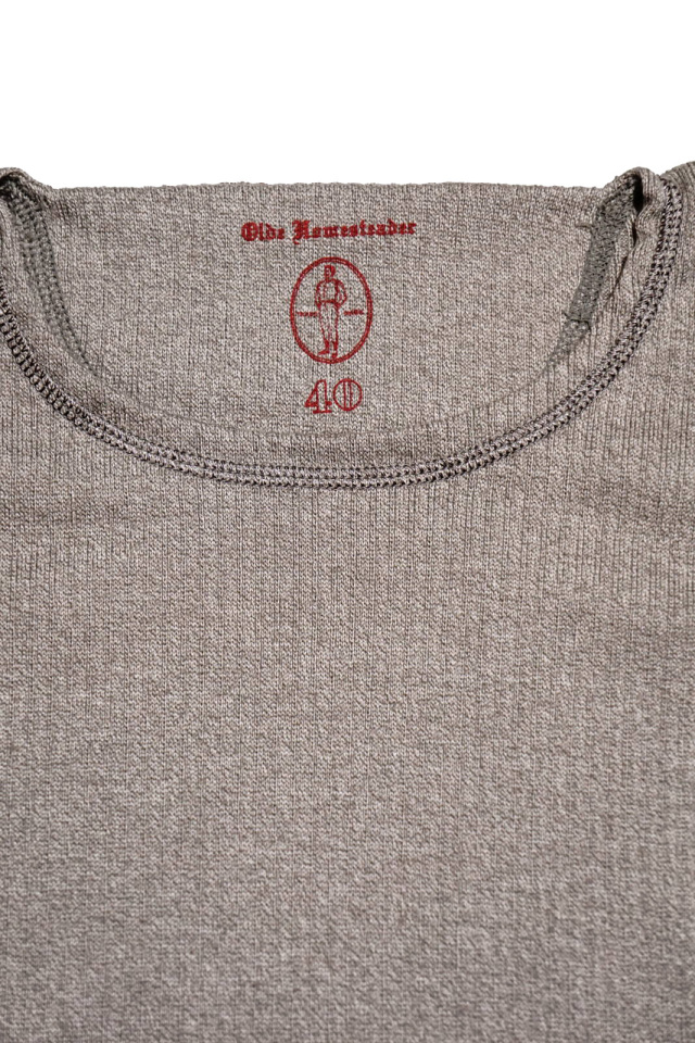 Olde Homesteader “Crew Neck Longsleeve” – Swedenish Army Rib – Mottled Grey