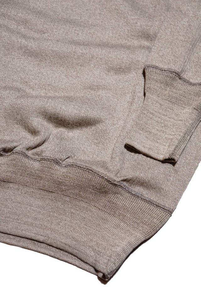 Olde Homesteader “Henley Neck Longsleeve” – Swedenish Army Rib – Mottled Grey