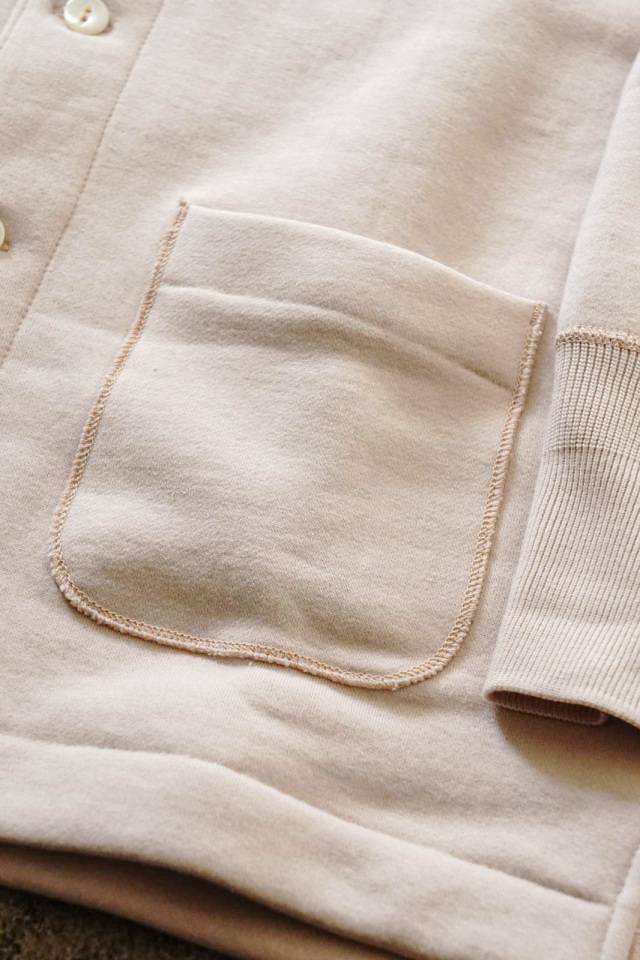 Olde Homesteader US013　Cotton Fleece　Opend Front Long Sleeve　PARCHMENT