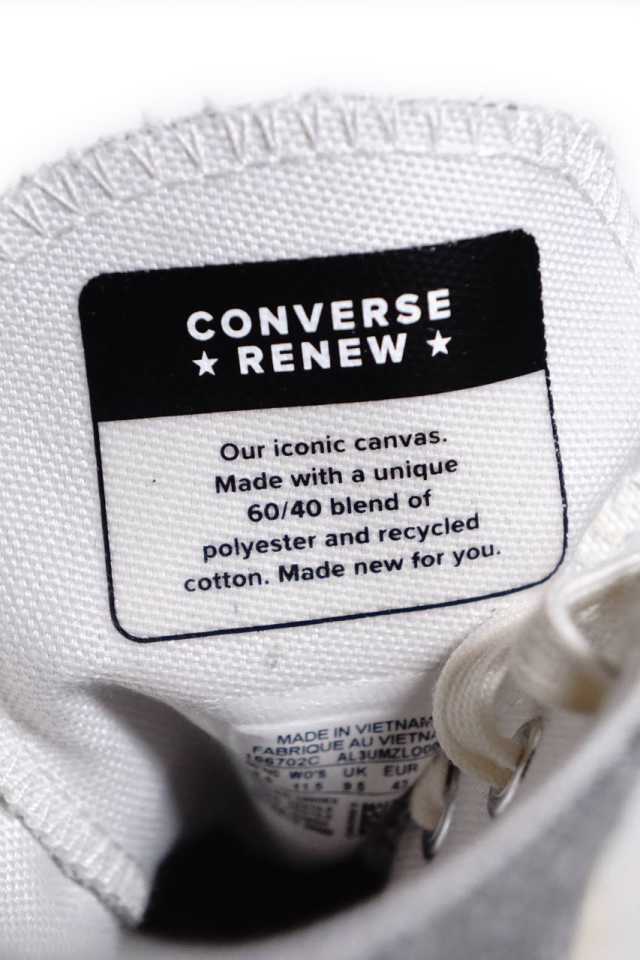 "CONVERSE CT70"Renew Cotton 'Chuck Taylor 70 HI [BLACK/BLACK/WHITE/EGRET]