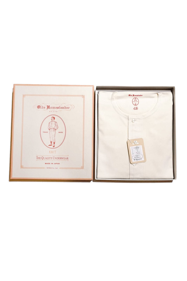 Olde Homesteader "Henley Neck Longsleeve" – Interlock – Ivory