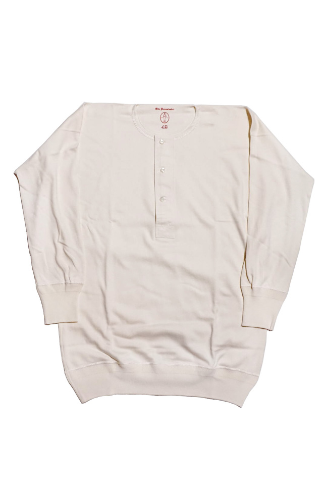 Olde Homesteader "Henley Neck Longsleeve" – Interlock – Ivory