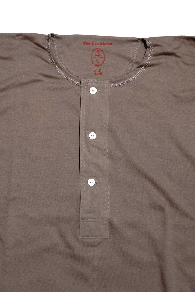 Olde Homesteader "Henley Neck Longsleeve" – Interlock – Rustic Grey