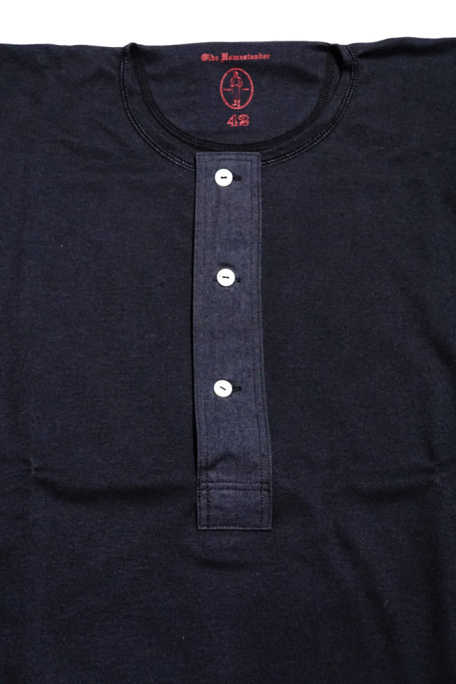 Olde Homesteader "Henley Neck Longsleeve" – Interlock – Worker's Black