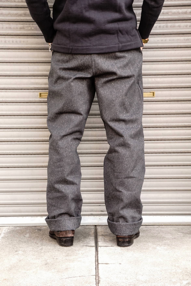 Mr.FATMAN "Jimmy Melange Twill Trousers" BLACK