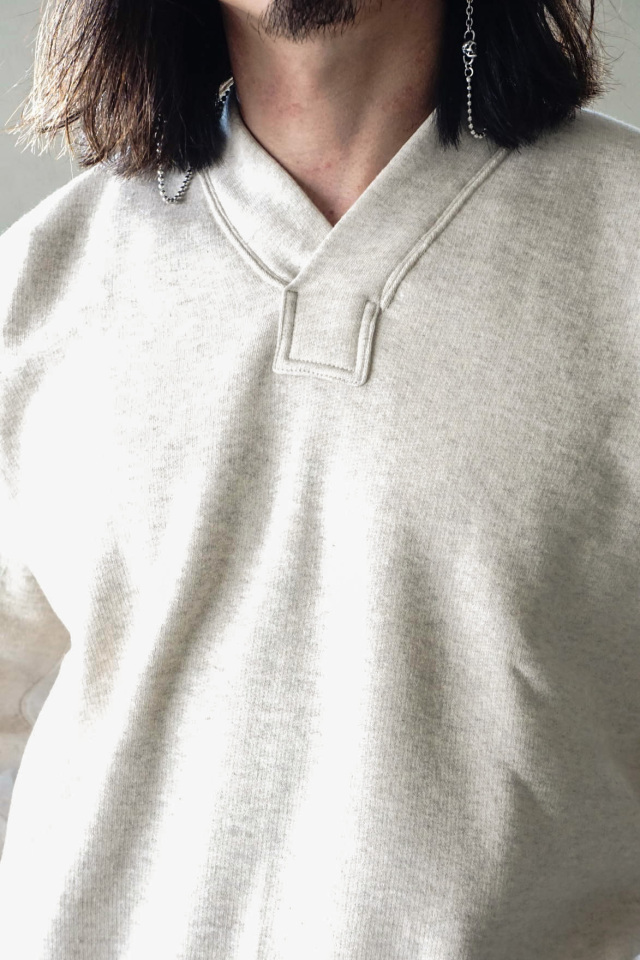 Olde Homesteader "Extra Cotton Fleece / Y Neck Long Sleeve" OATMEAL