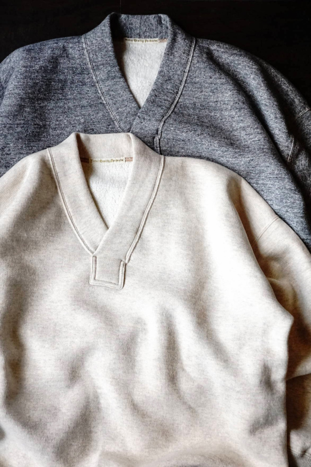 Olde Homesteader "Extra Cotton Fleece / Y Neck Long Sleeve" OATMEAL