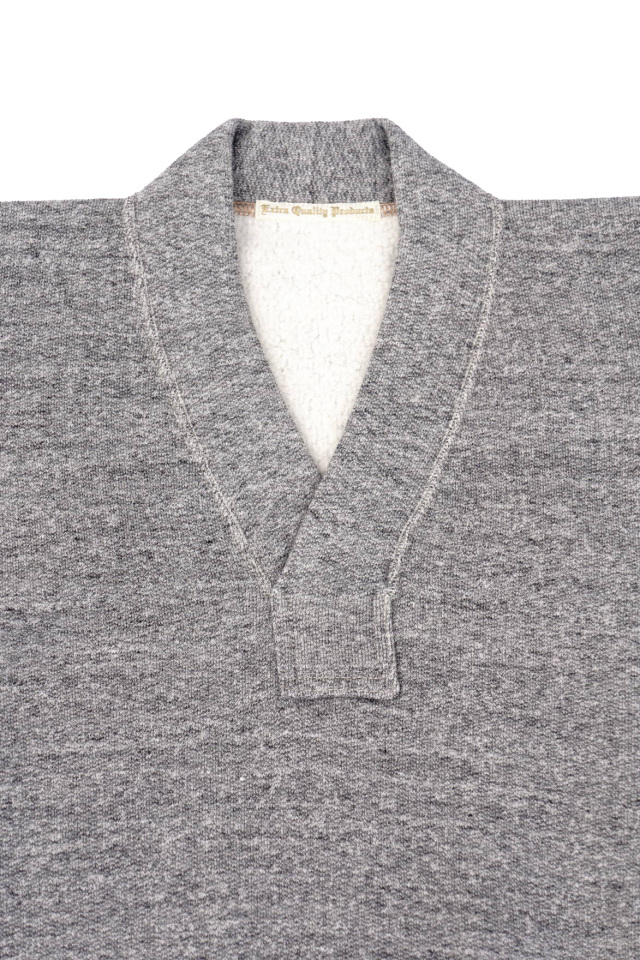 Olde Homesteader "Extra Cotton Fleece / Y Neck Long Sleeve" TOP CHARCOAL