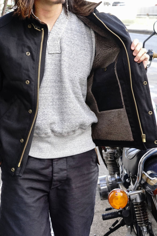 ADDICT CLOTHES JAPAN ACVM COTTON ULSTER JACKET BLACK B.S.W. market place