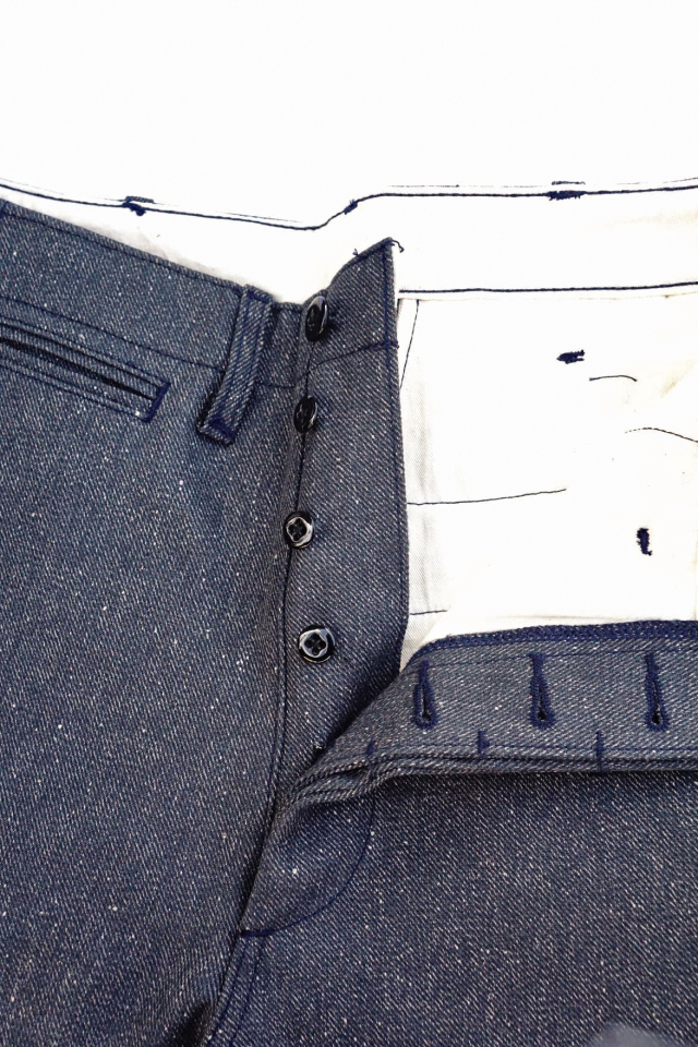 Mr.FATMAN "Jimmy Melange Twill Trousers" BLACK