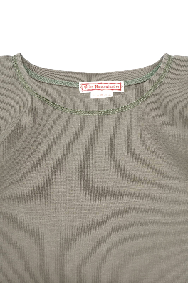 Olde Homesteader "Crew Neck Short Sleeve" - Heavy Weight Rib - OLIVE