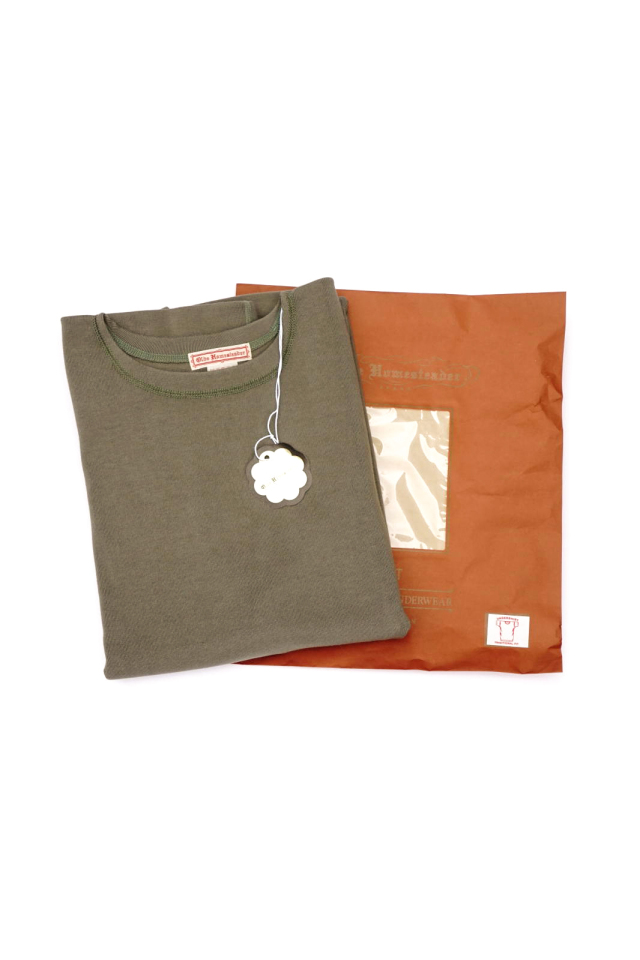 Olde Homesteader "Crew Neck Short Sleeve" - Heavy Weight Rib - OLIVE