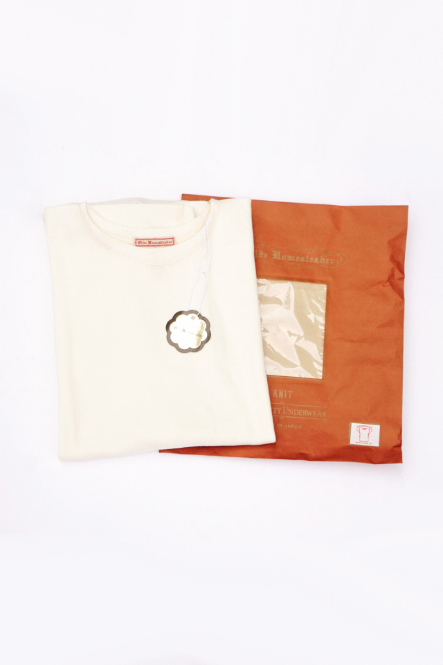 Olde Homesteader "Crew Neck Short Sleeve" - Heavy Weight Rib - OFF WHITE