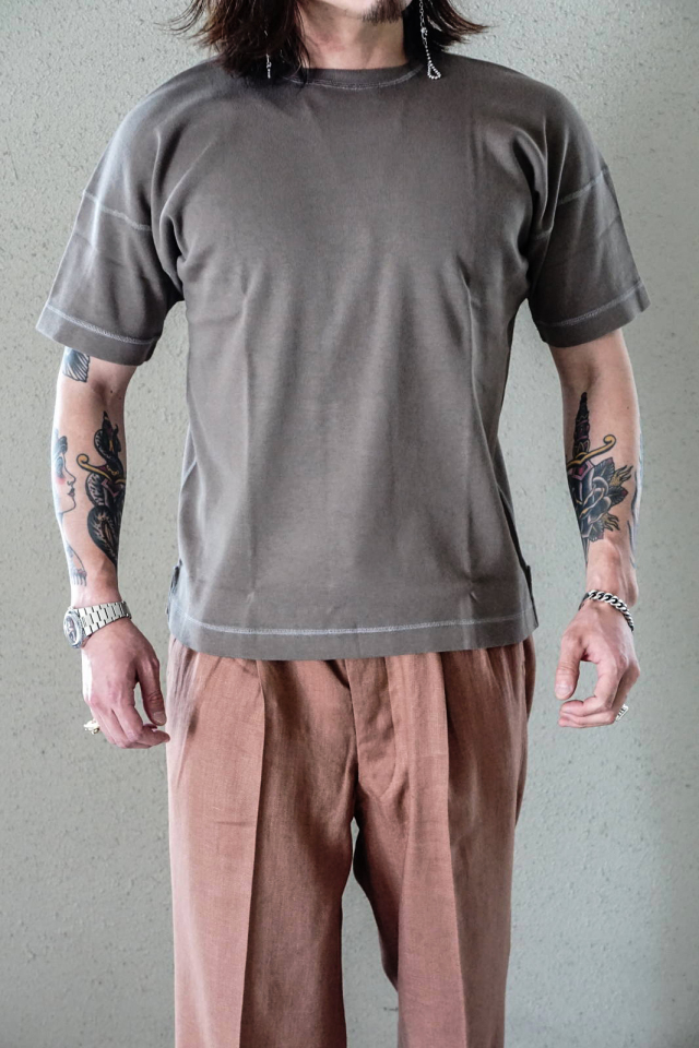 Olde Homesteader "Crew Neck Short Sleeve" - Heavy Weight Rib - RUSTIC GREY