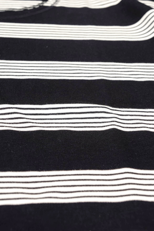 Olde Homesteader "Crew Neck Shortsleeve" - Interlock - BLACK × ECRU