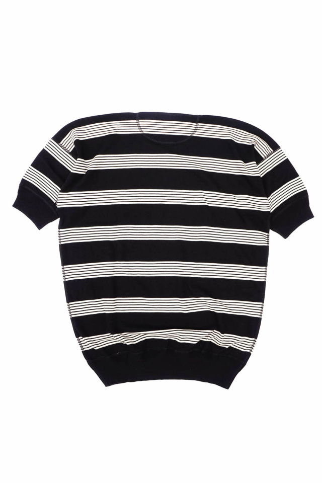 Olde Homesteader "Crew Neck Shortsleeve" - Interlock - BLACK × ECRU