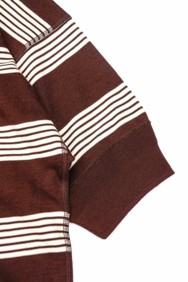 Olde Homesteader "Crew Neck Shortsleeve" - Interlock - CHESTNUT × ECRU