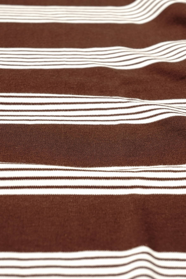 Olde Homesteader "Crew Neck Shortsleeve" - Interlock - CHESTNUT × ECRU