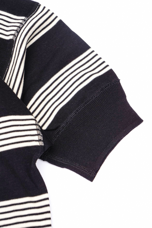 Olde Homesteader "Crew Neck Shortsleeve" - Interlock - BLACK × ECRU