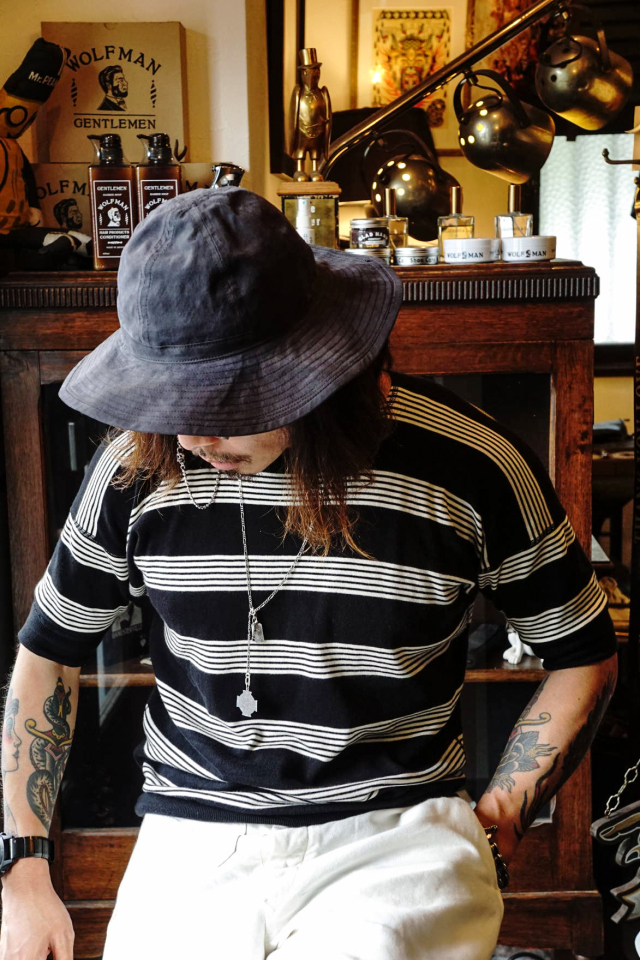 BAA COSTUME MFG. B.S.W. Special Order "VINTAGE FABRIC ARMY HAT" BLACK DYE