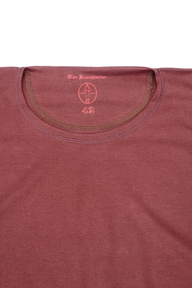 Olde Homesteader "Crew Neck Longsleeve" - Interlock - MAHOGANY