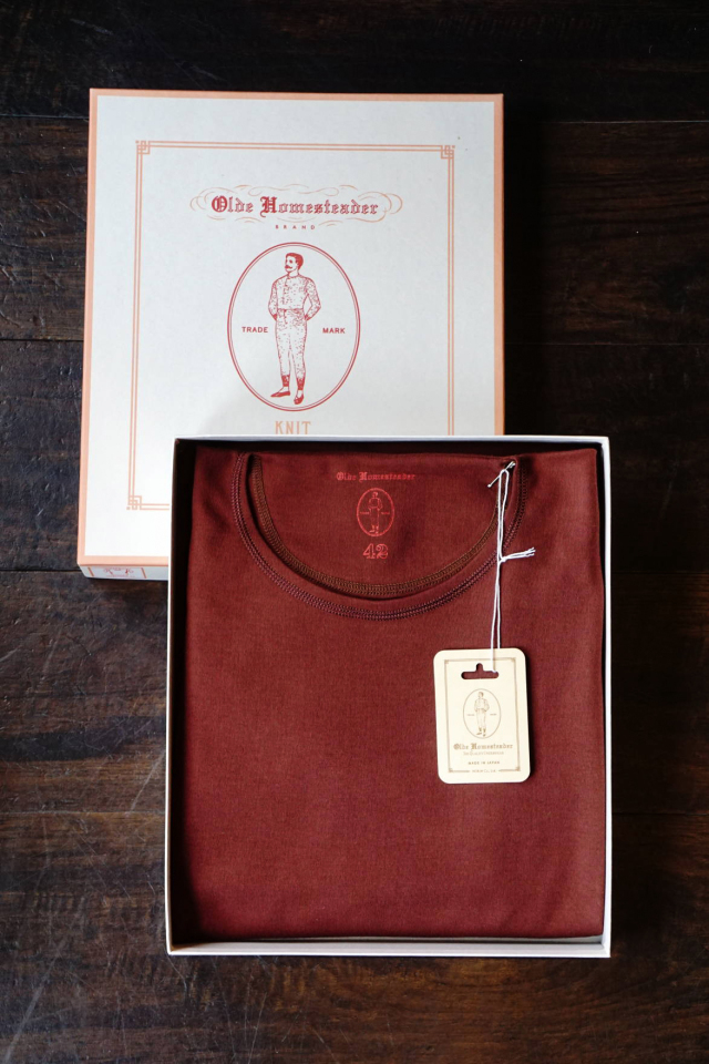 Olde Homesteader "Crew Neck Longsleeve" - Interlock - MAHOGANY