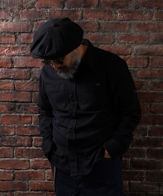 Mr.FATMAN "Cotton Flannel Casquette" Black