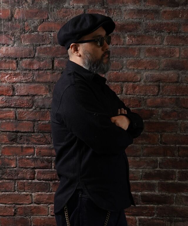 Mr.FATMAN "Cotton Flannel Casquette" Black