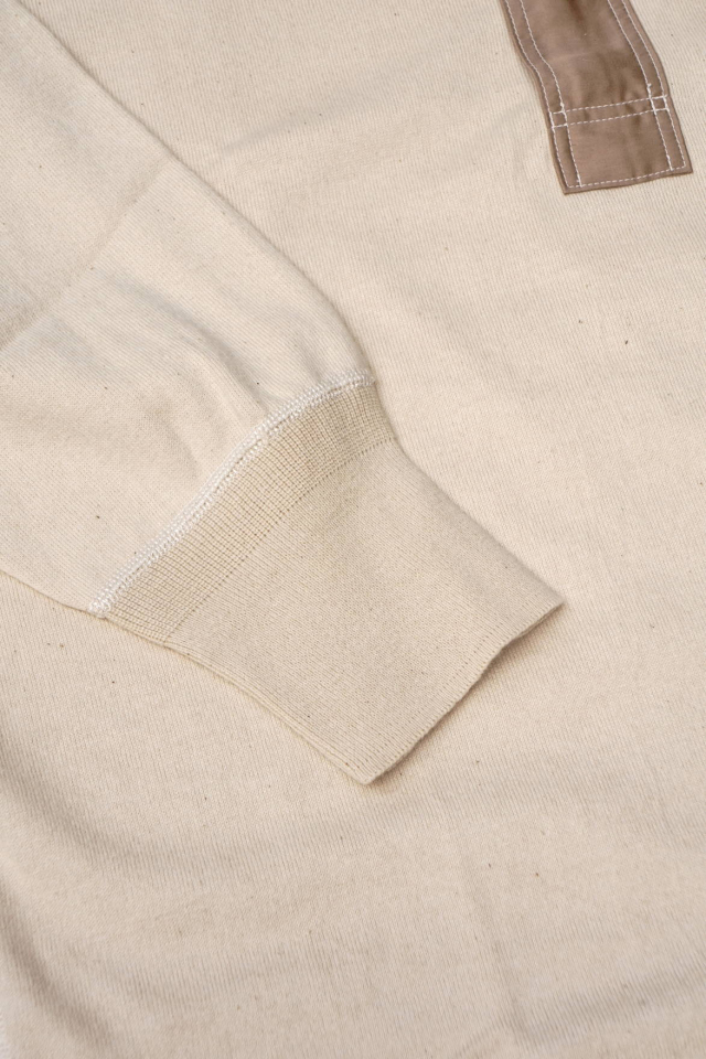 Olde Homesteader "Henley Neck Long sleeve" -Rustic Jersey- ECRU