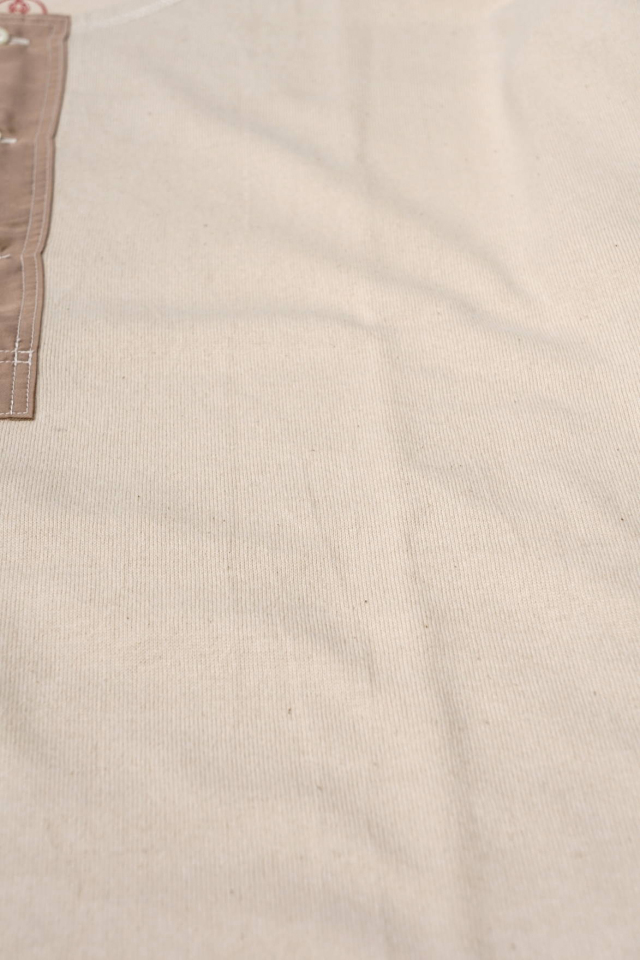 Olde Homesteader "Henley Neck Long sleeve" -Rustic Jersey- ECRU