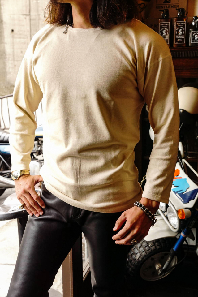 Olde Homesteader "Crew Neck Long sleeve" -Rustic Jersey- ECRU