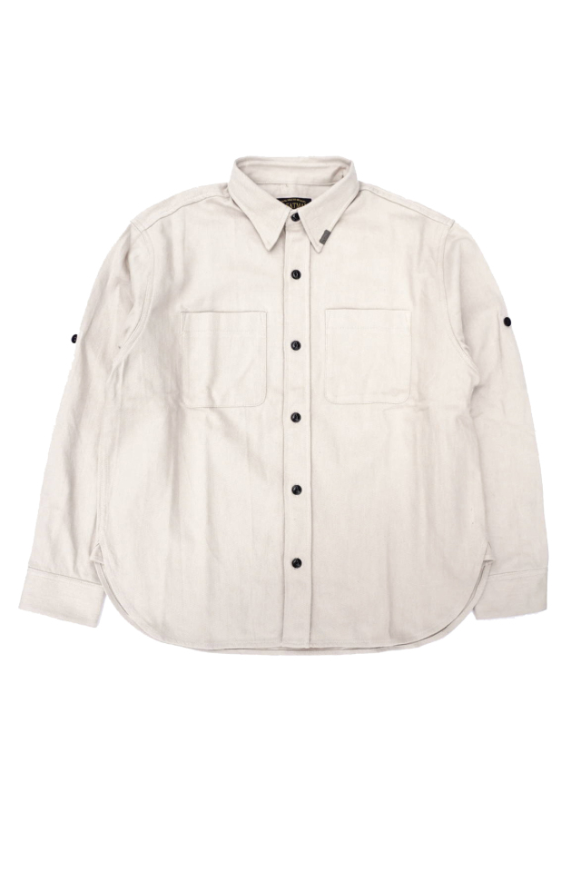 Mr.FATMAN "Johnny Cotton Flannel Shirt" IVORY