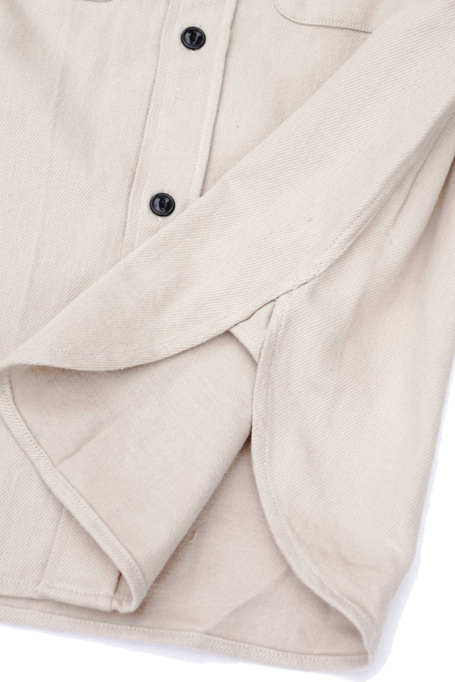 Mr.FATMAN "Johnny Cotton Flannel Shirt" IVORY