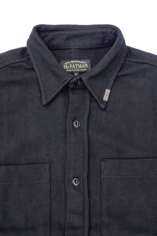 Mr.FATMAN "Johnny Cotton Flannel Shirt" BLACK
